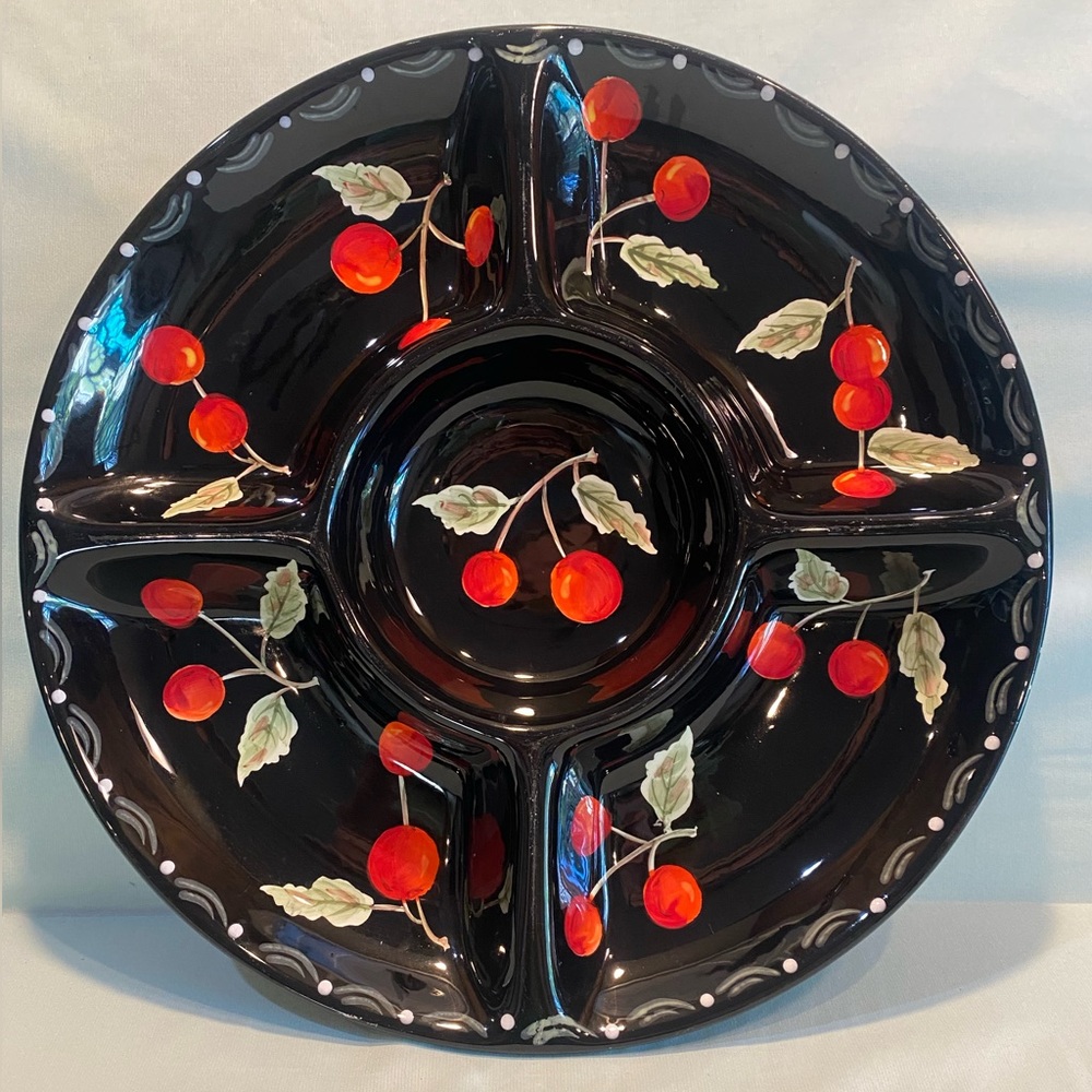 Laurie Gates Retro Cherry Condiment platter